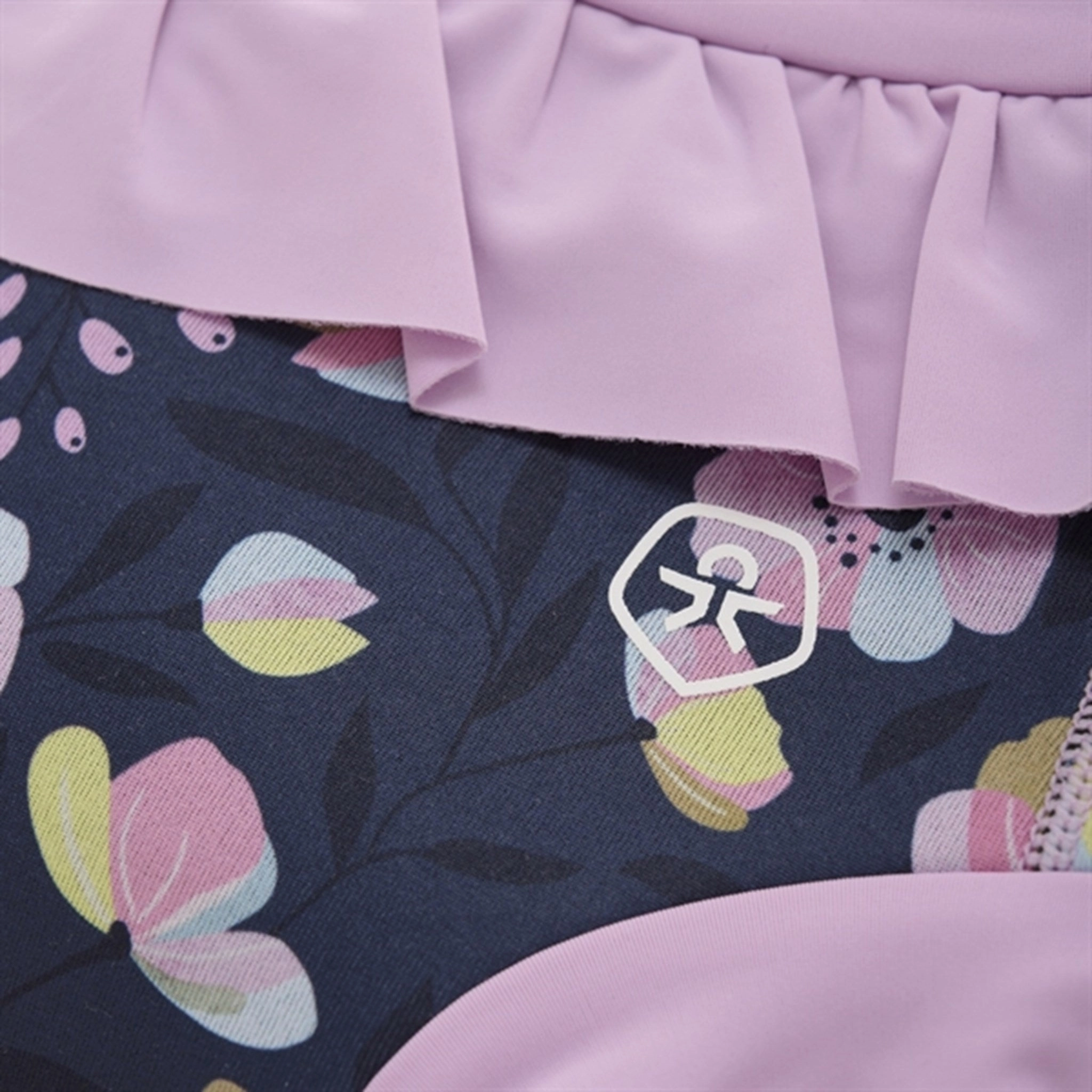 Color Kids Swim Trunks with Frill Flower AOP Lavender Mist