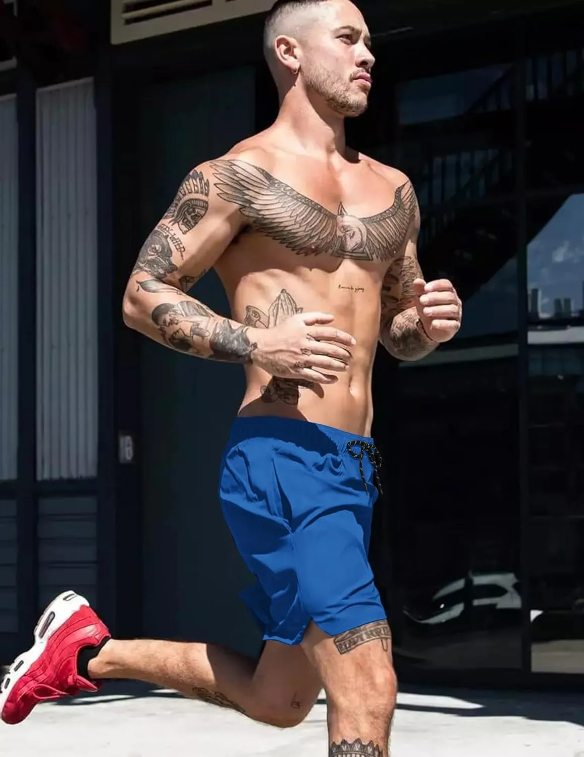 COOFANDY Men Swim Trunk with Compression Liner 2 in 1 Swimwear Bathing Suit Quick Dry Board Short