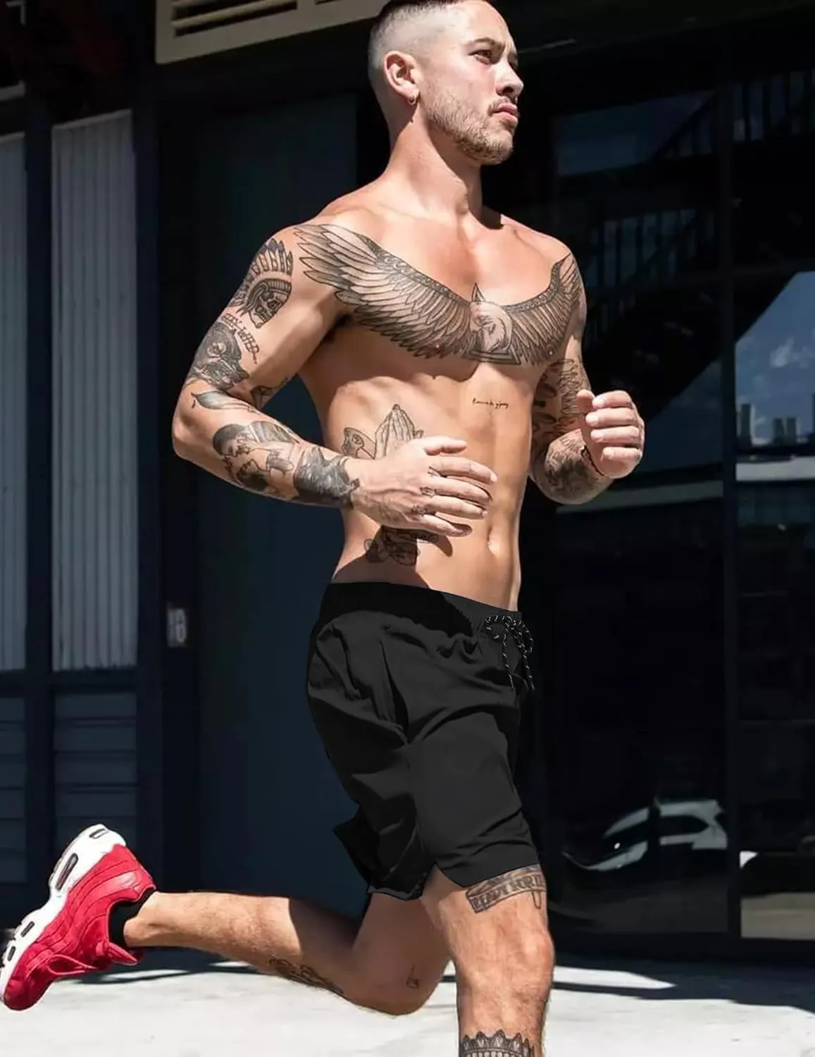 COOFANDY Men Swim Trunk with Compression Liner 2 in 1 Swimwear Bathing Suit Quick Dry Board Short