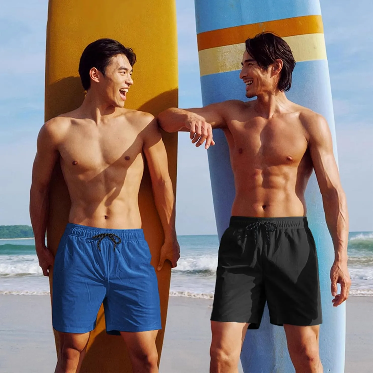 COOFANDY Men Swim Trunk with Compression Liner 2 in 1 Swimwear Bathing Suit Quick Dry Board Short