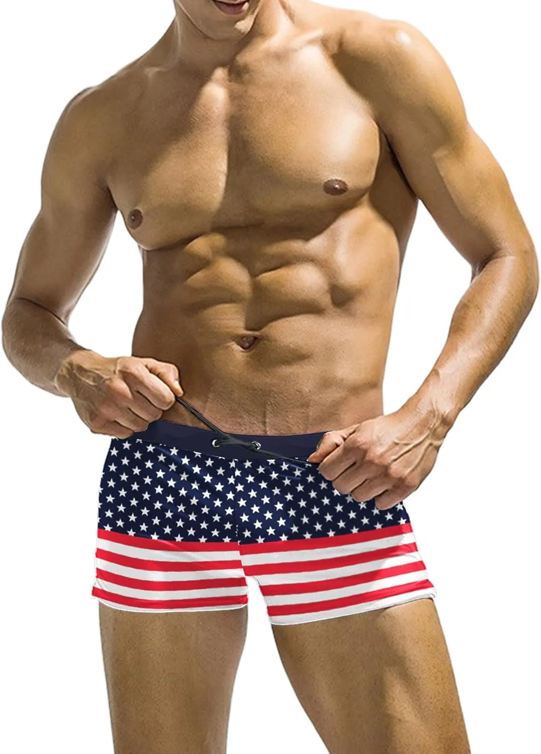 COOFANDY Men's Square Leg Swim Briefs Tight Swim Trunks Swimsuit Athletic Bathing Suit Swimwear with Liner