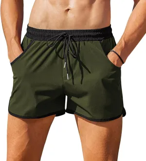 COOFANDY Men's Swim Trunks Quick Dry Swimsuit Color Block Board Short Bathing Suit Swimwear with Mesh Liner