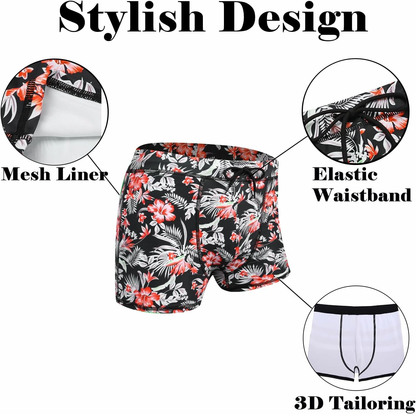 COOFANDY Men's Square Leg Swim Briefs Tight Swim Trunks Swimsuit Athletic Bathing Suit Swimwear with Liner