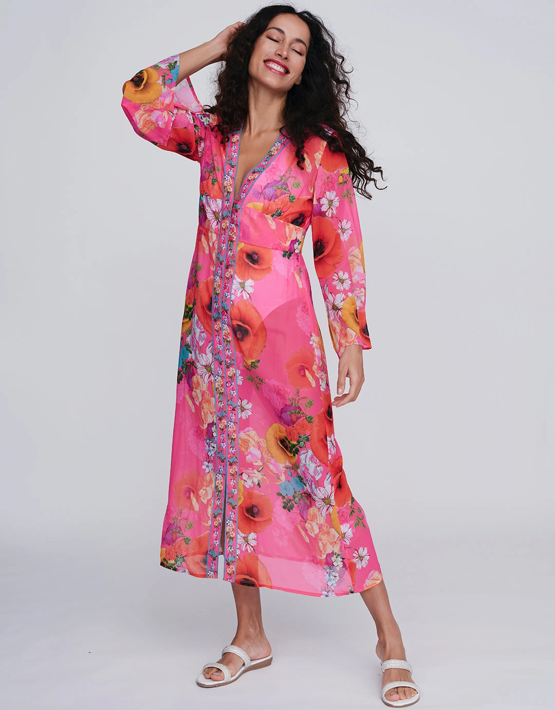 Copacabana Maxi Kaftan - Pink