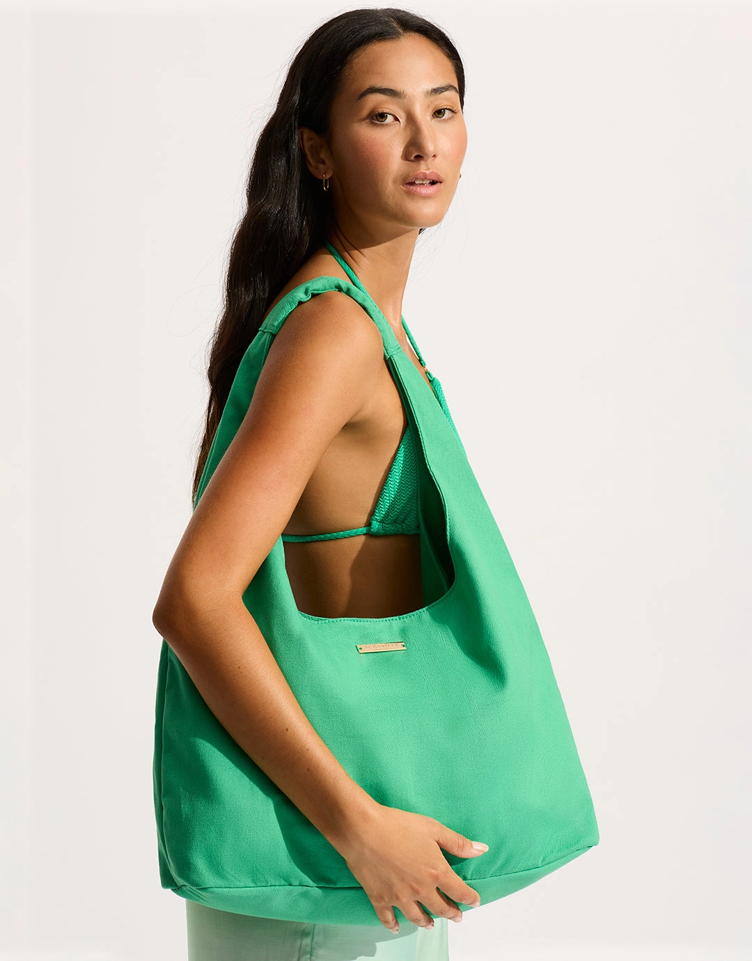 Cotton Canvas Tote Bag - Jade