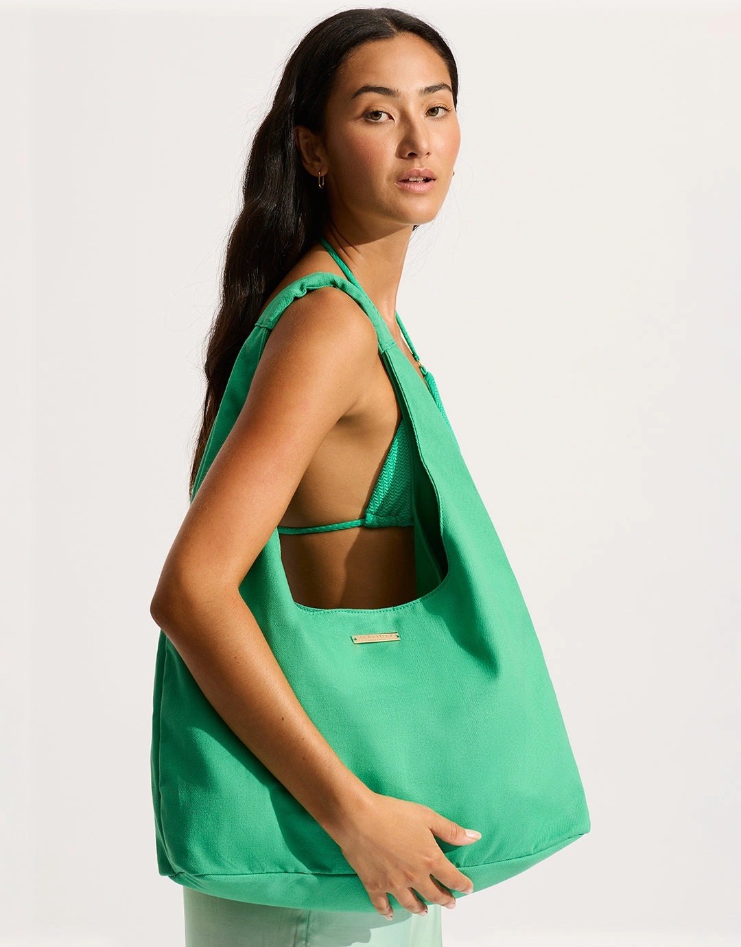 Cotton Canvas Tote Bag - Jade