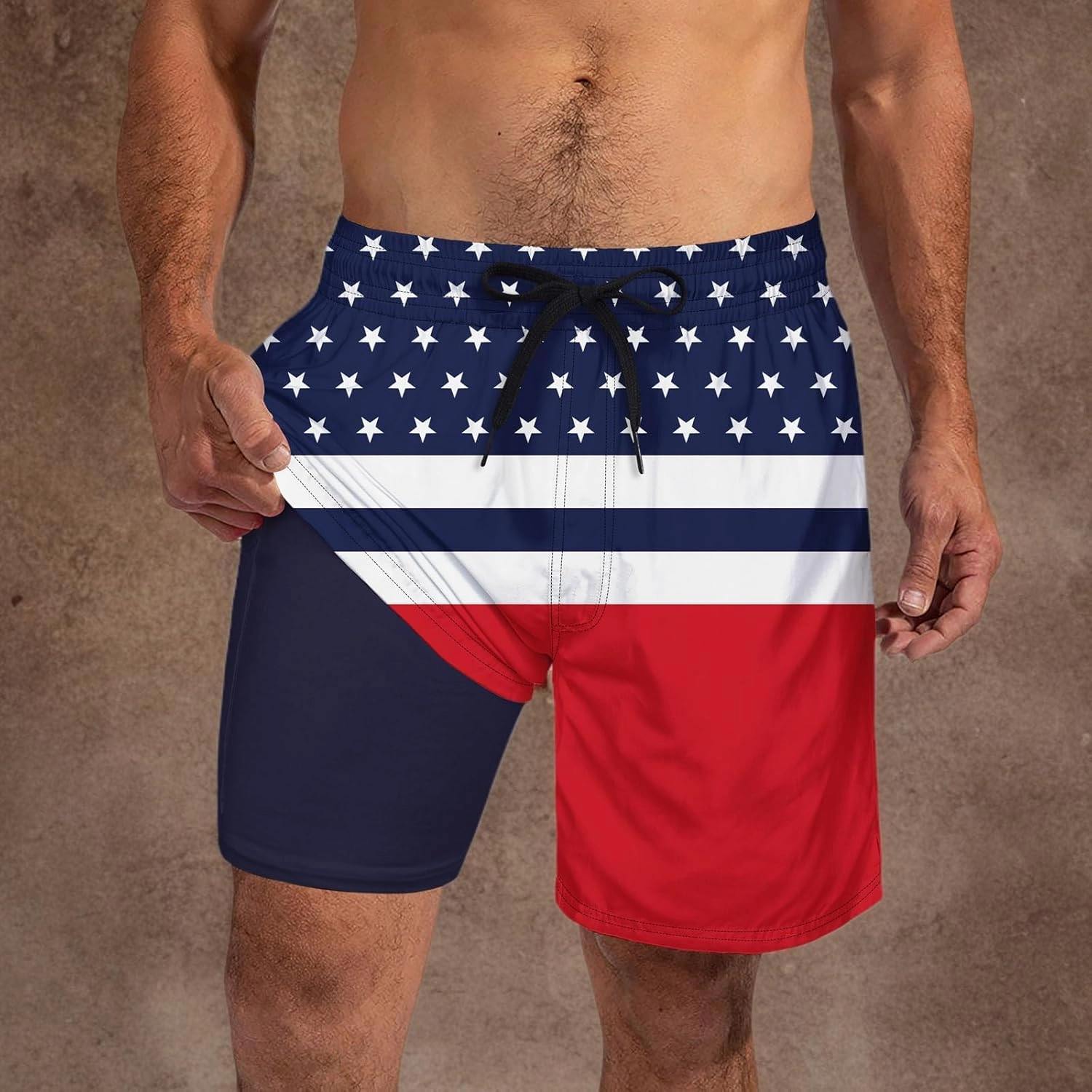 Cozople Mens Swim Trunks 7Inch with Compression Liner Quick Dry Swimsuit Swim Shorts Phone Pocket Swimwear