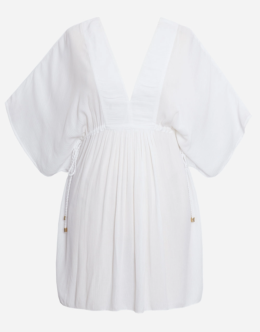 Crinkle Tunic Beach Dress - White