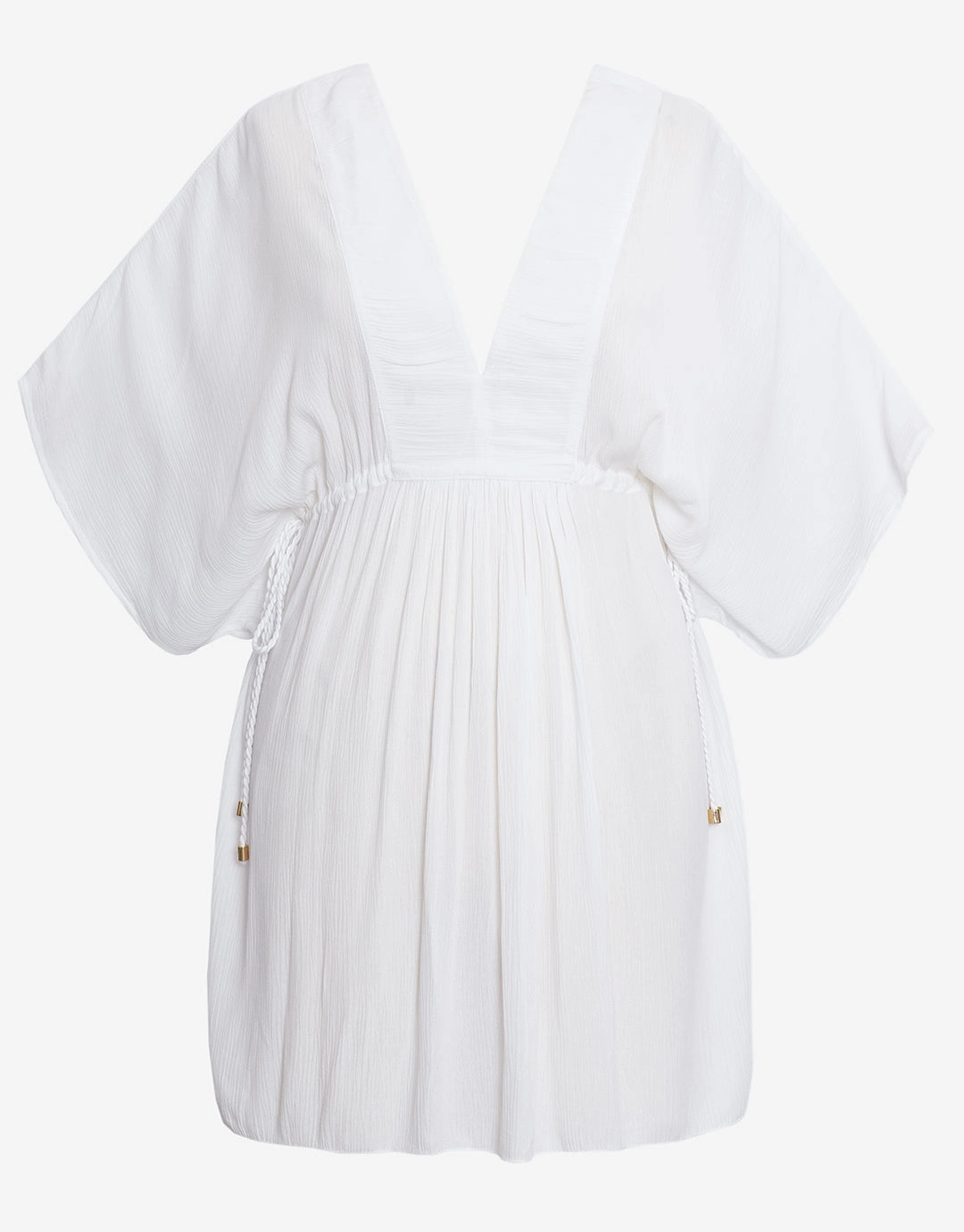 Crinkle Tunic Beach Dress - White