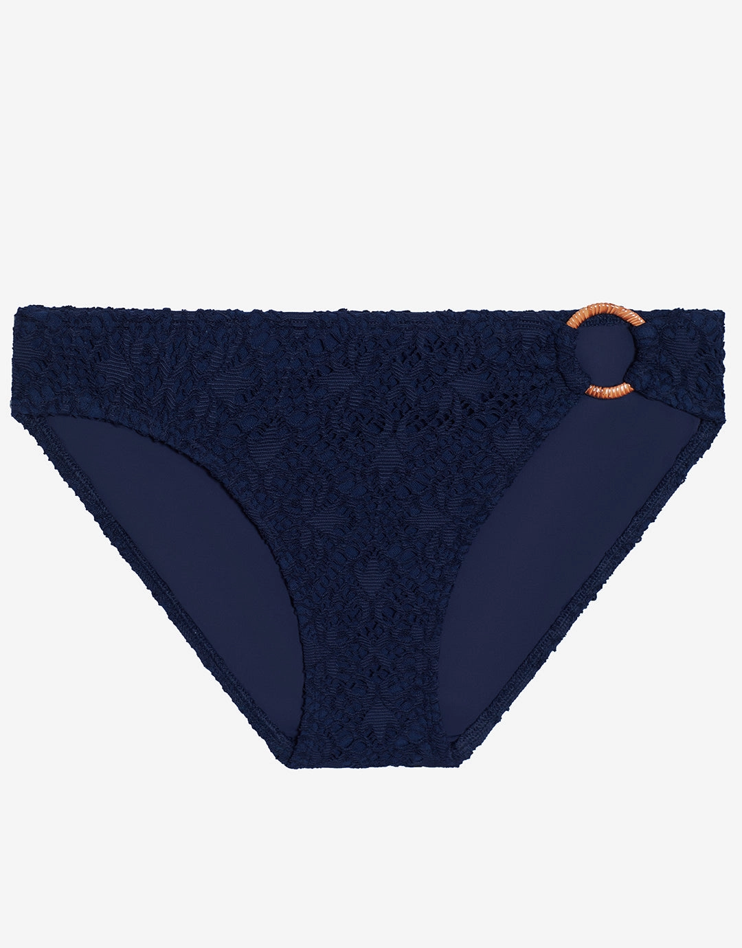 Crochet Rattan Ring Bikini Pant - Navy