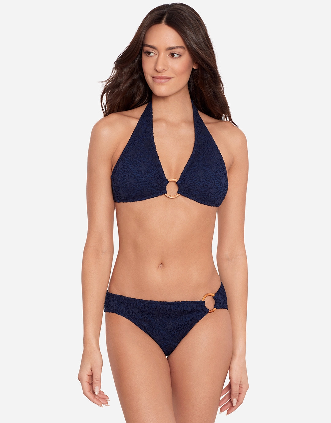 Crochet Rattan Ring Bikini Pant - Navy