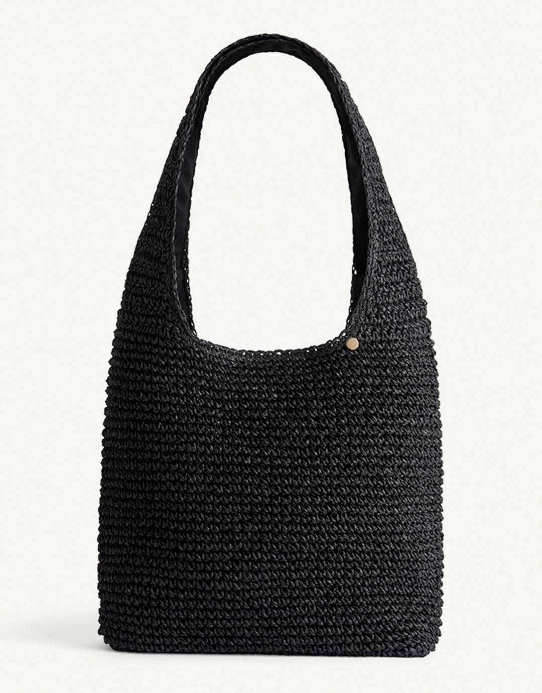 Crochet Slouch Beach Bag - Black
