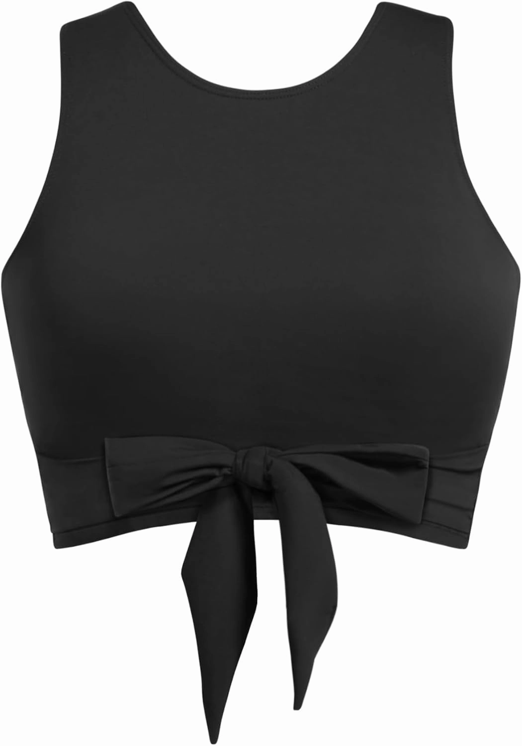 Crop Top Swim Bathing Suit - Women Bikini Swimsuit Top High Neck Bra Tie Knot Top Only 2025