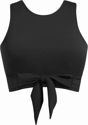 Crop Top Swim Bathing Suit - Women Bikini Swimsuit Top High Neck Bra Tie Knot Top Only 2025