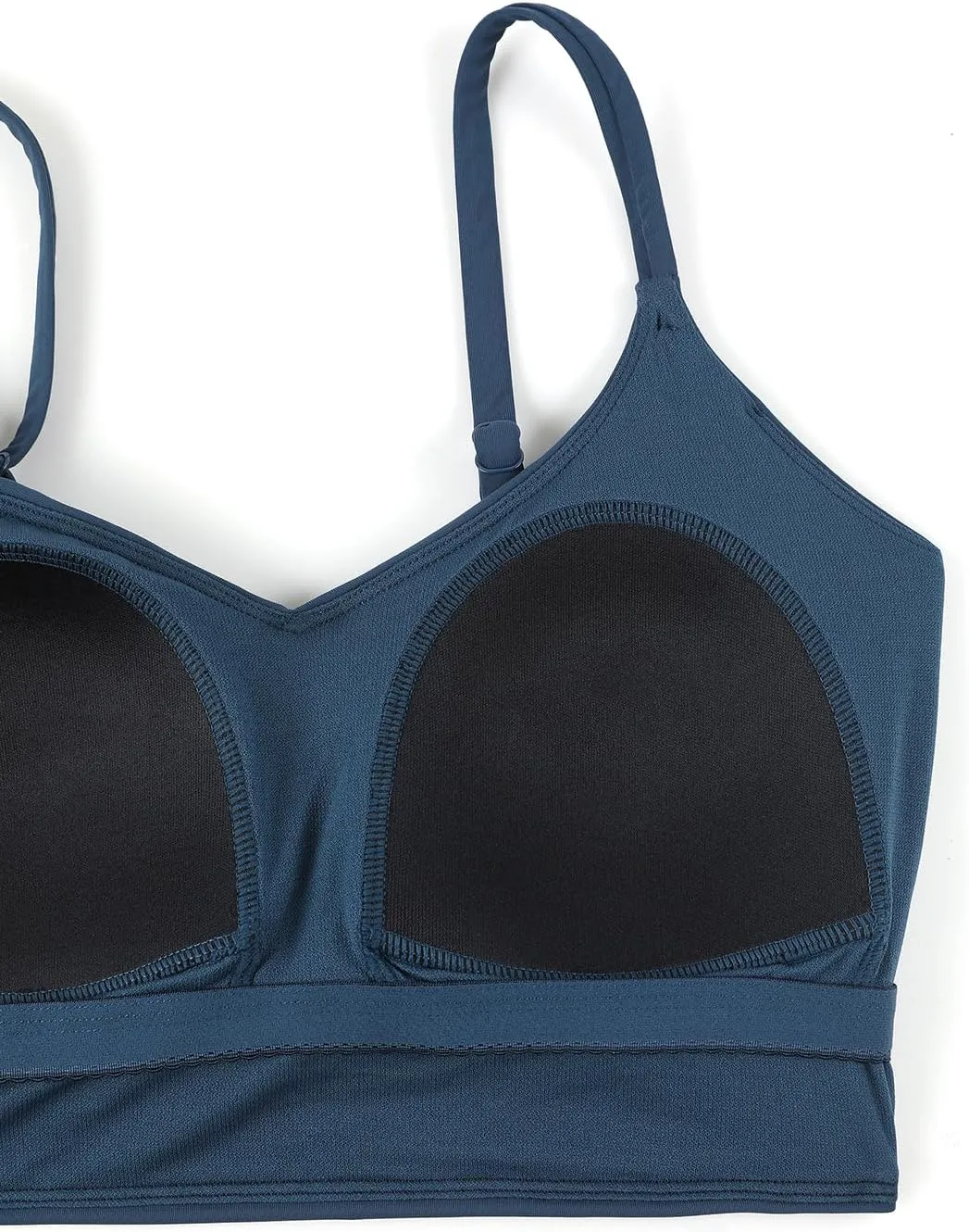 CRZ YOGA Women's Bikini Top Cropped V Neck Adjustable Spaghetti Straps Swimsuit Padded Athletic Bathing Suit