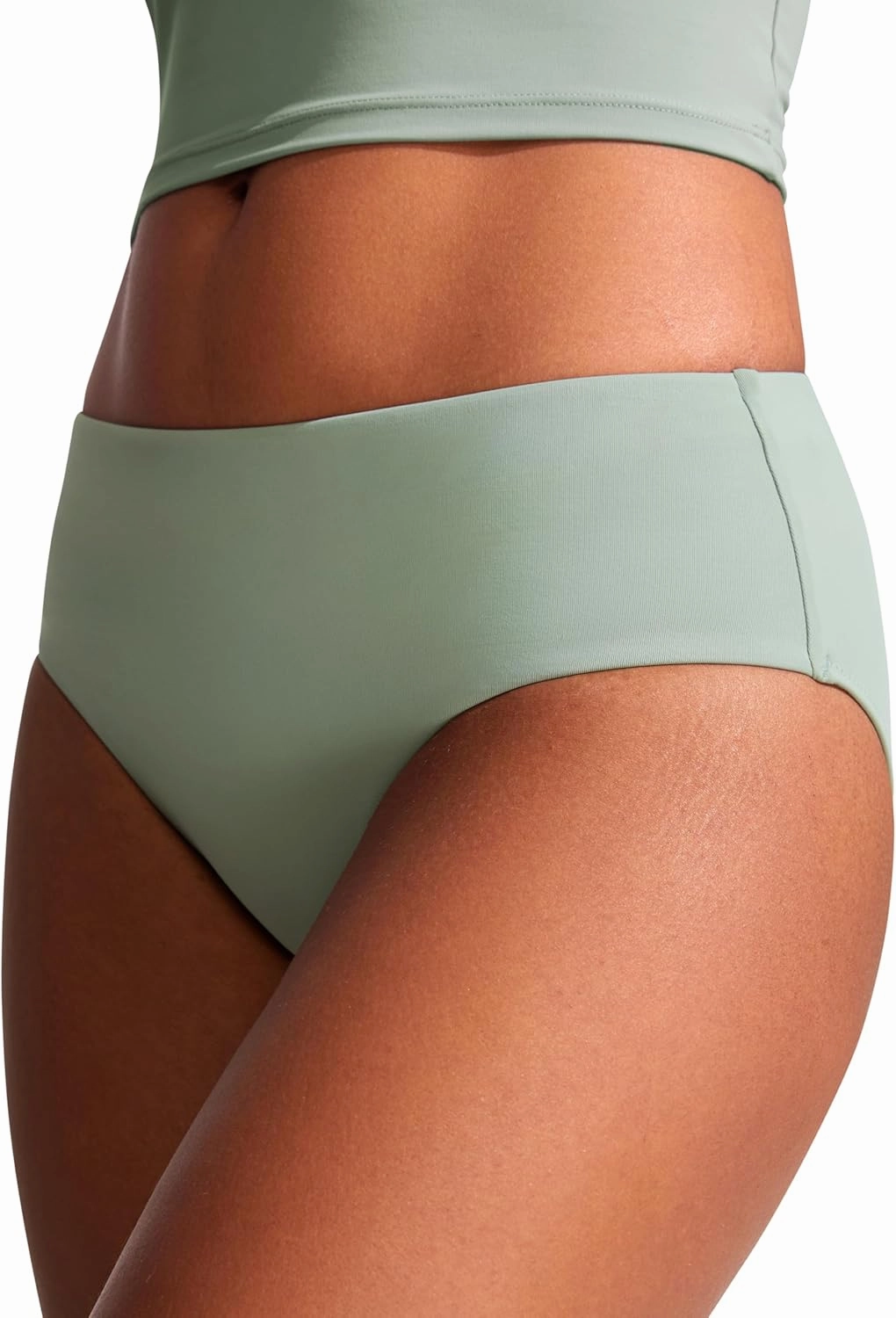 CRZ YOGA Bikini Bottoms for Women Mid Rise Full Coverage Bathing Suit Swimsuit Basic Swim Briefs