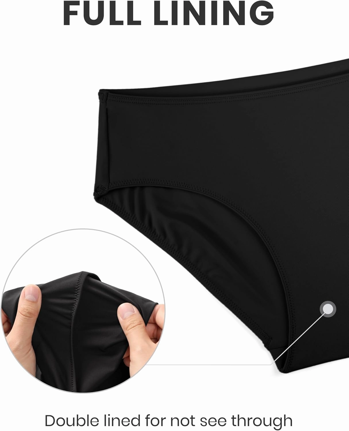 CRZ YOGA Bikini Bottoms for Women Mid Rise Full Coverage Bathing Suit Swimsuit Basic Swim Briefs