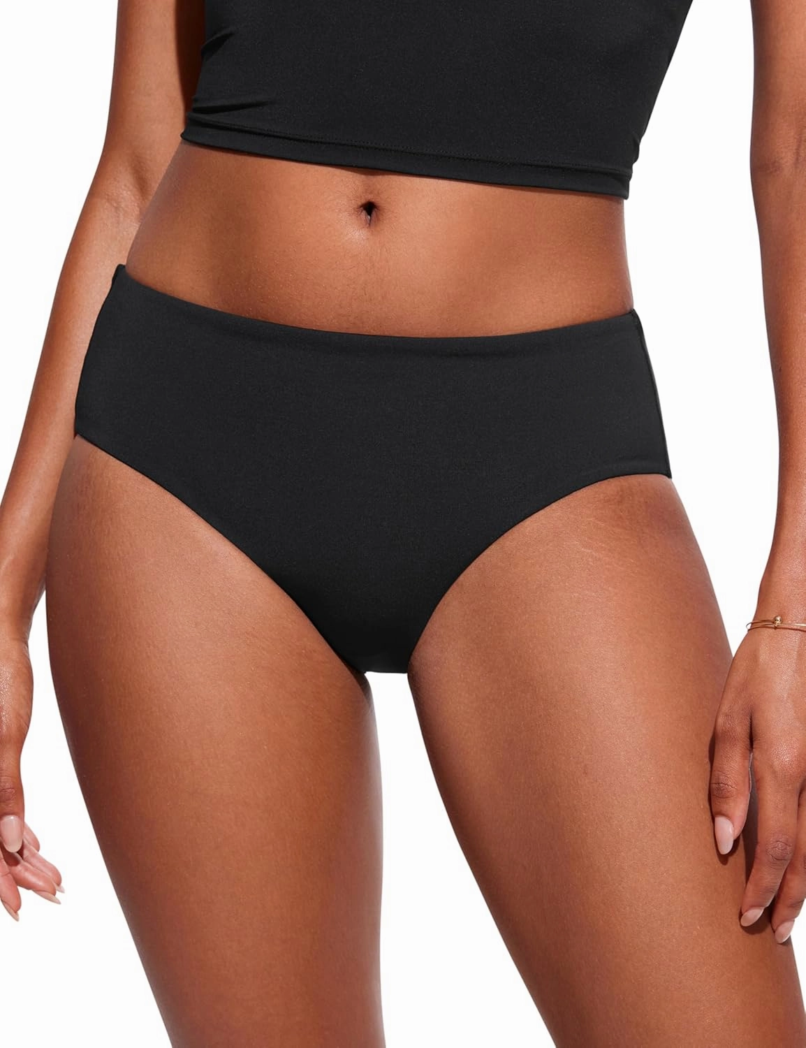CRZ YOGA Bikini Bottoms for Women Mid Rise Full Coverage Bathing Suit Swimsuit Basic Swim Briefs
