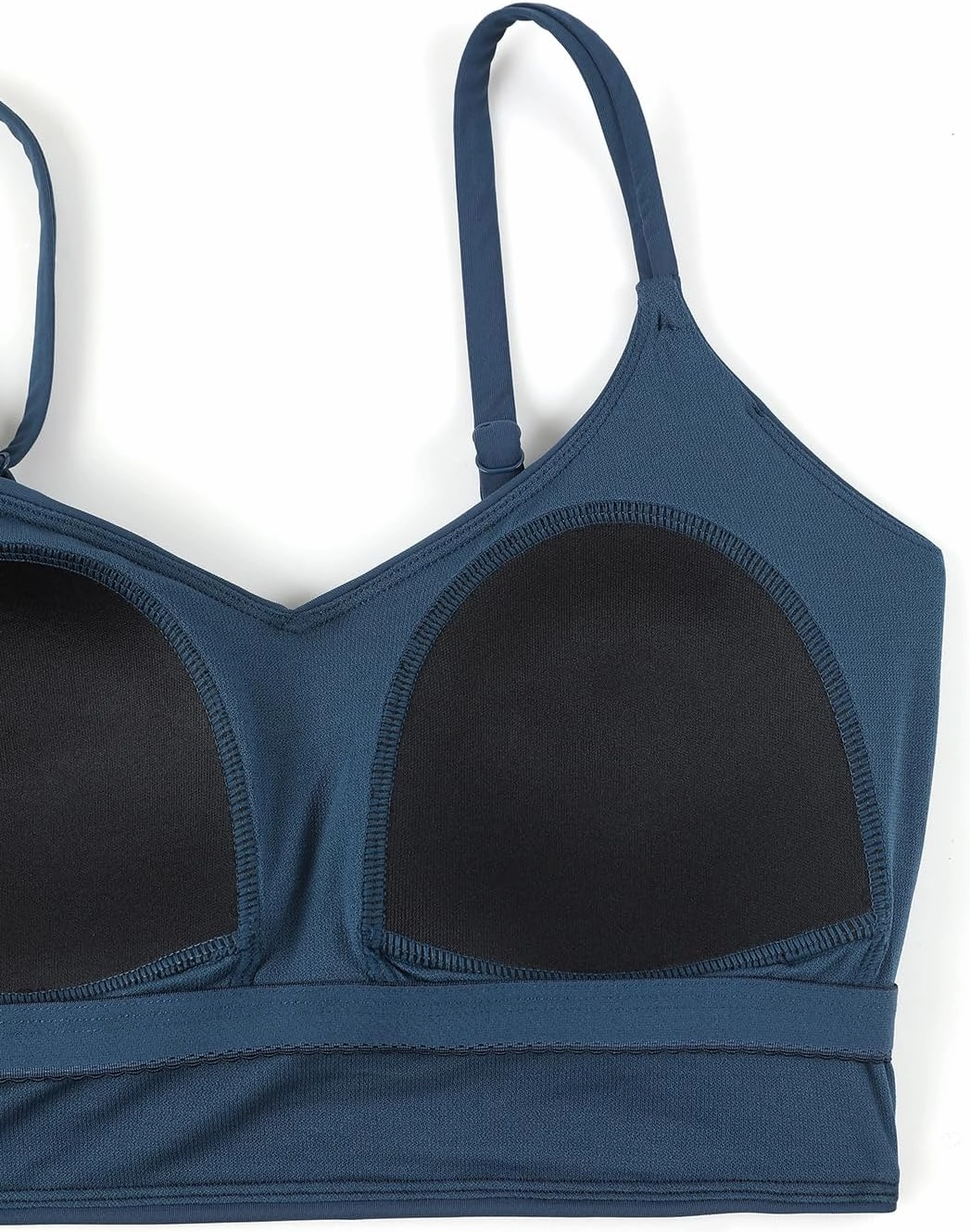 CRZ YOGA Women's Bikini Top Cropped V Neck Adjustable Spaghetti Straps Swimsuit Padded Athletic Bathing Suit