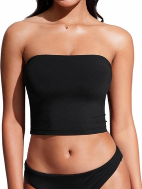 CRZ YOGA Womens Bandeau Bikini Tops Strapless Swimsuit Adjustable Spaghetti Straps Bathing Suit Crop Tankini Padded