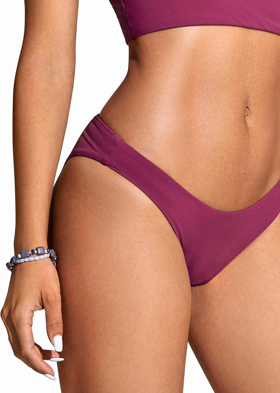 CRZ YOGA Womens Bikini Bottom Low Waisted Bathing Swimsuit Shorts Cheeky Swim Briefs