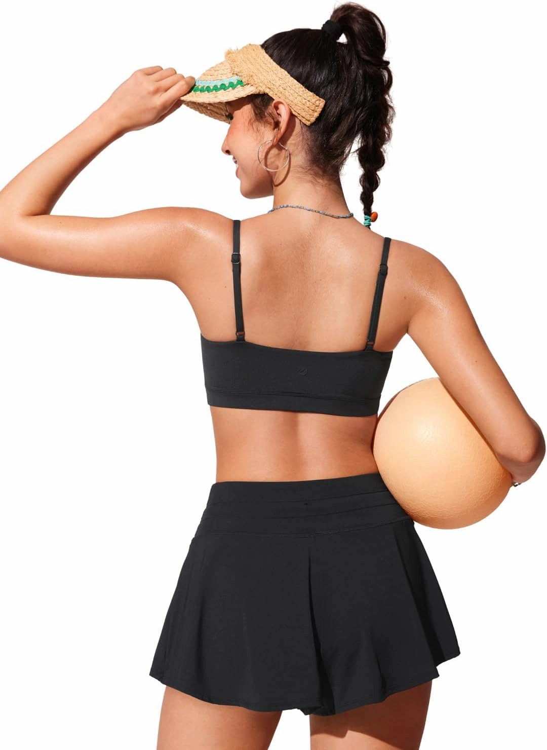 CRZ YOGA Womens Bikini Top A-C Cup Adjustable Thin Straps Bathing Suit Square Neck Padded Swimsuits