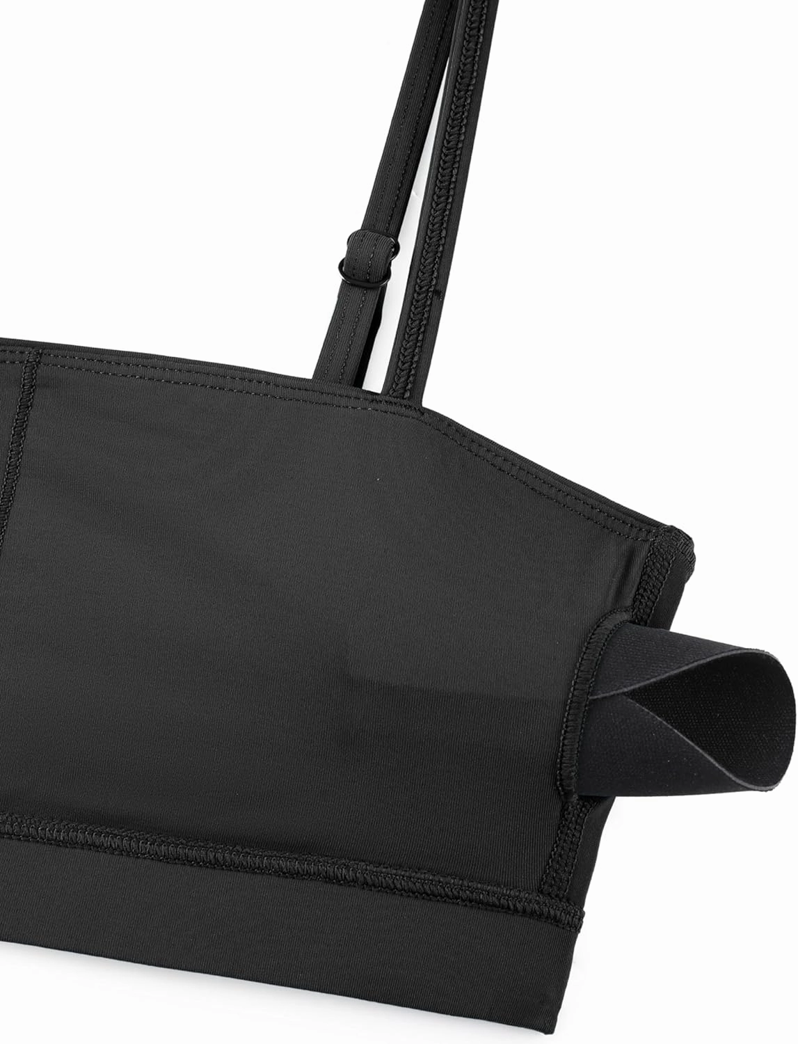 CRZ YOGA Womens Bikini Top A-C Cup Adjustable Thin Straps Bathing Suit Square Neck Padded Swimsuits