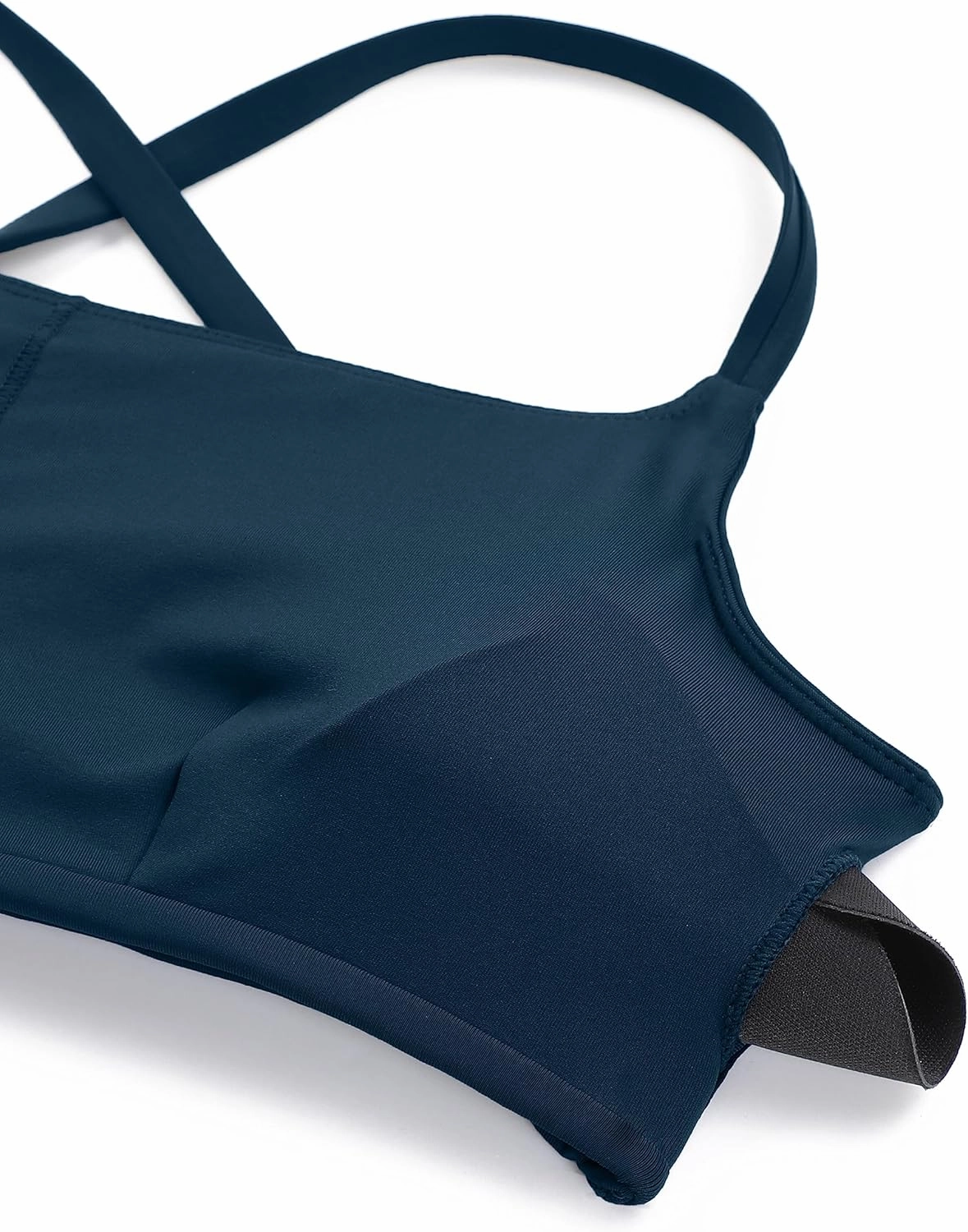 CRZ YOGA Womens Scoop Neck Bikini Tops D-DD Adjustable Spaghetti Straps Bathing Suit Padded Swimsuit Sports Bra