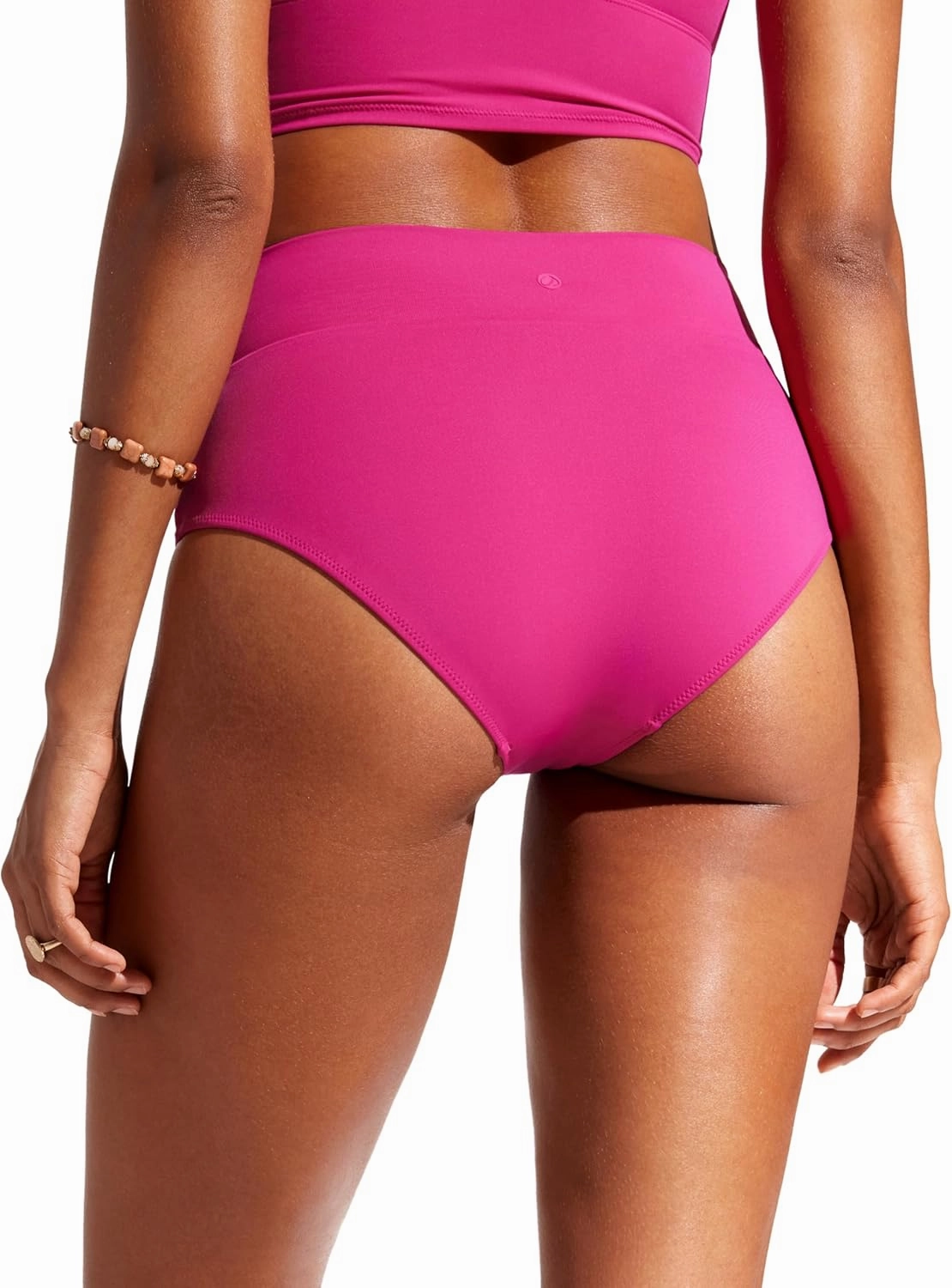 CRZ YOGA Womens V Cut Bikini Bottom High Waisted Cross Front Bathing Swimsuit Full Coverage Swim Briefs