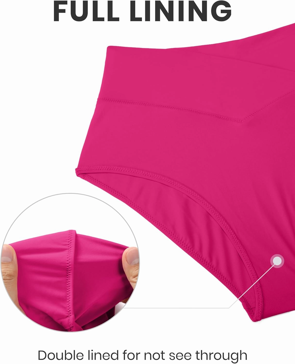 CRZ YOGA Womens V Cut Bikini Bottom High Waisted Cross Front Bathing Swimsuit Full Coverage Swim Briefs