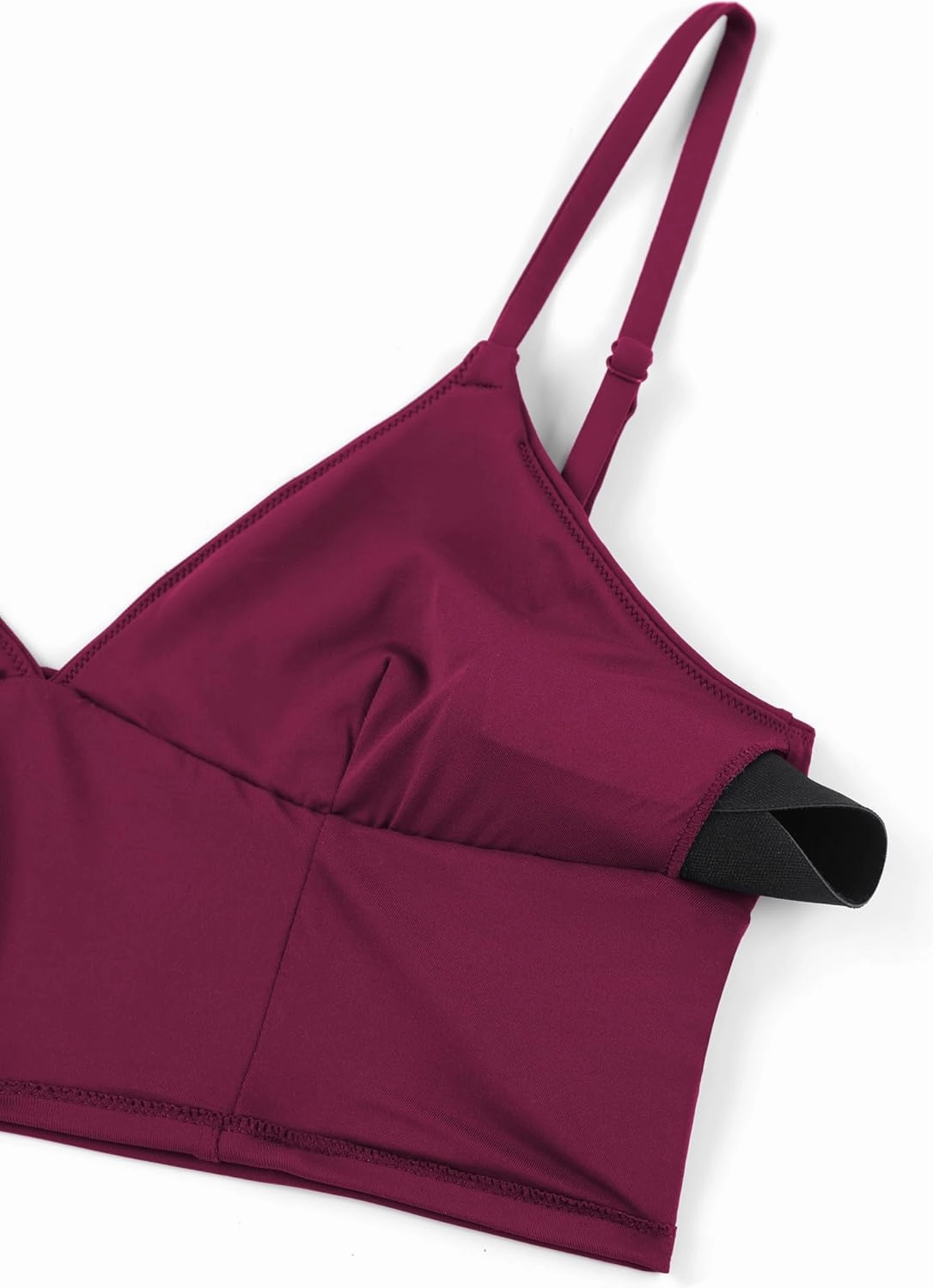 CRZ YOGA Womens V Neck Bikini Tops Adjustable Spaghetti Straps Bathing Suit Sexy Swimsuit Padded