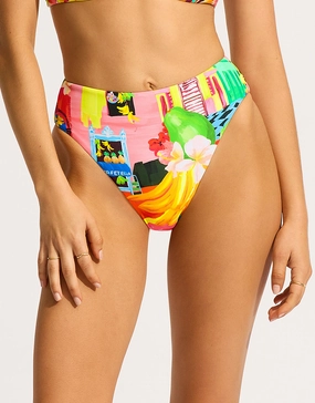 Cuba High Rise Bikini Pant - Turquoise