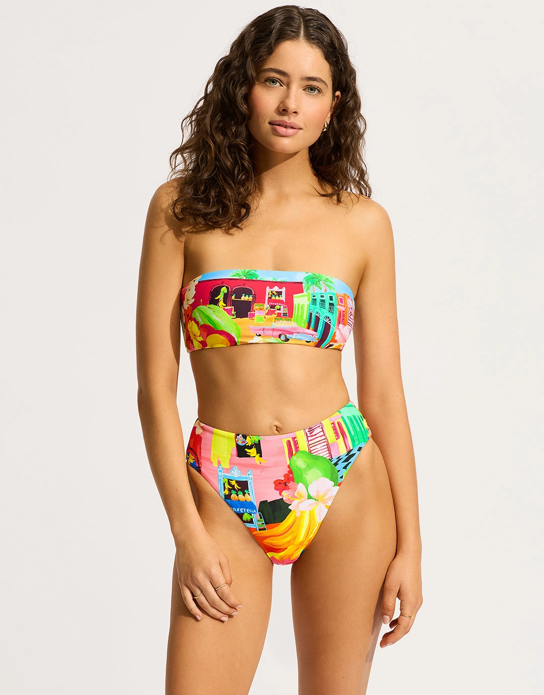 Cuba High Rise Bikini Pant - Turquoise