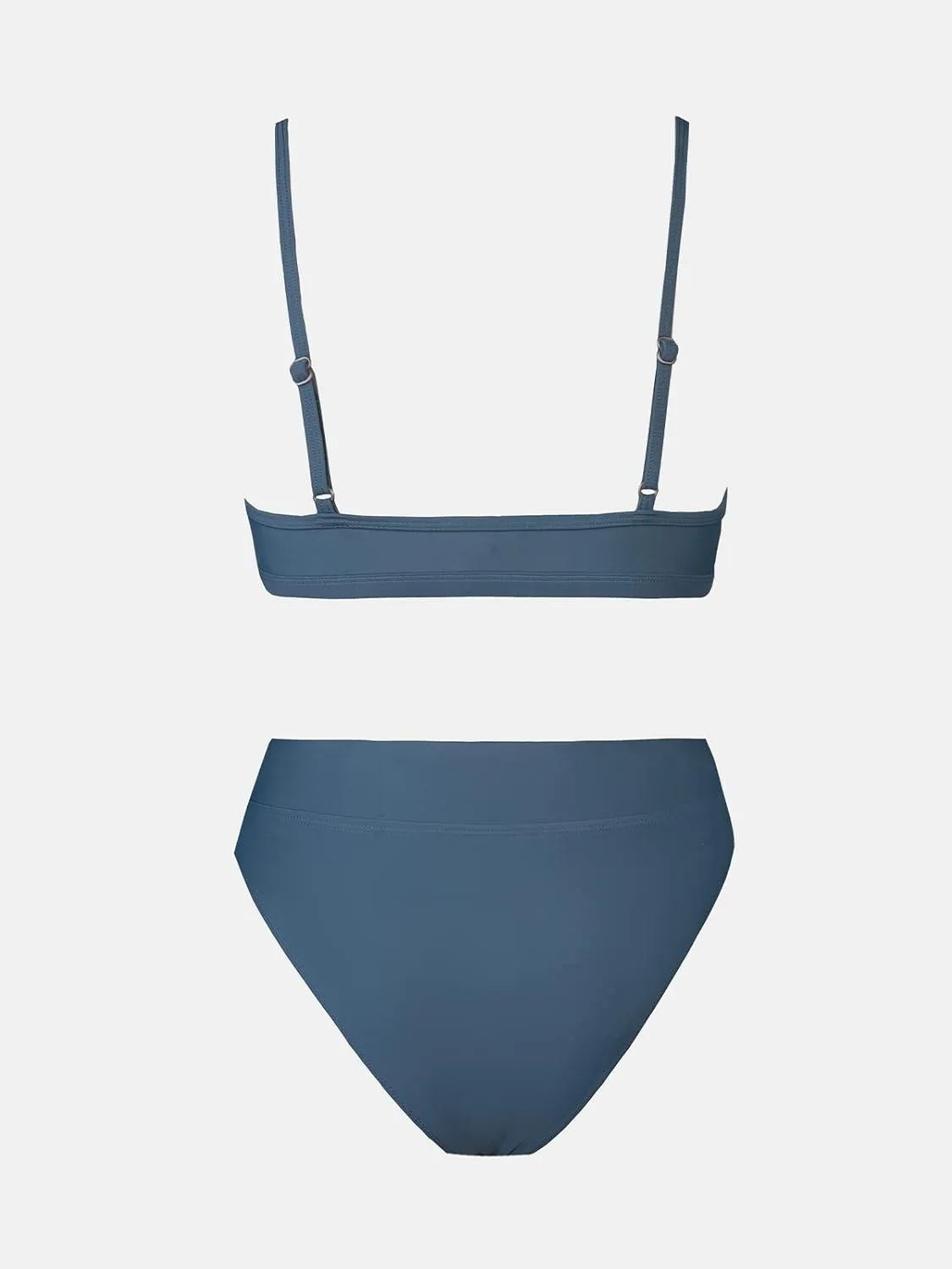 CUPSHE Bikini Set for Women Two Piece Swimsuits Cut Out High Waisted Scoop Neck V Cut Bottom