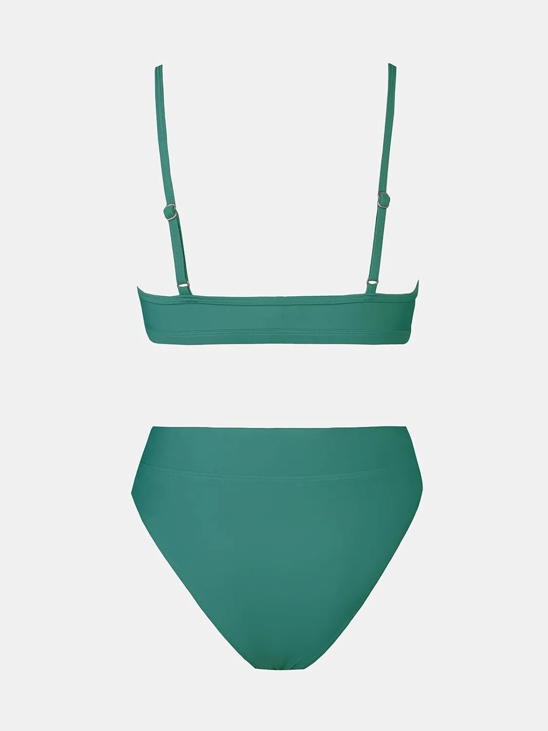 CUPSHE Bikini Set for Women Two Piece Swimsuits Cut Out High Waisted Scoop Neck V Cut Bottom