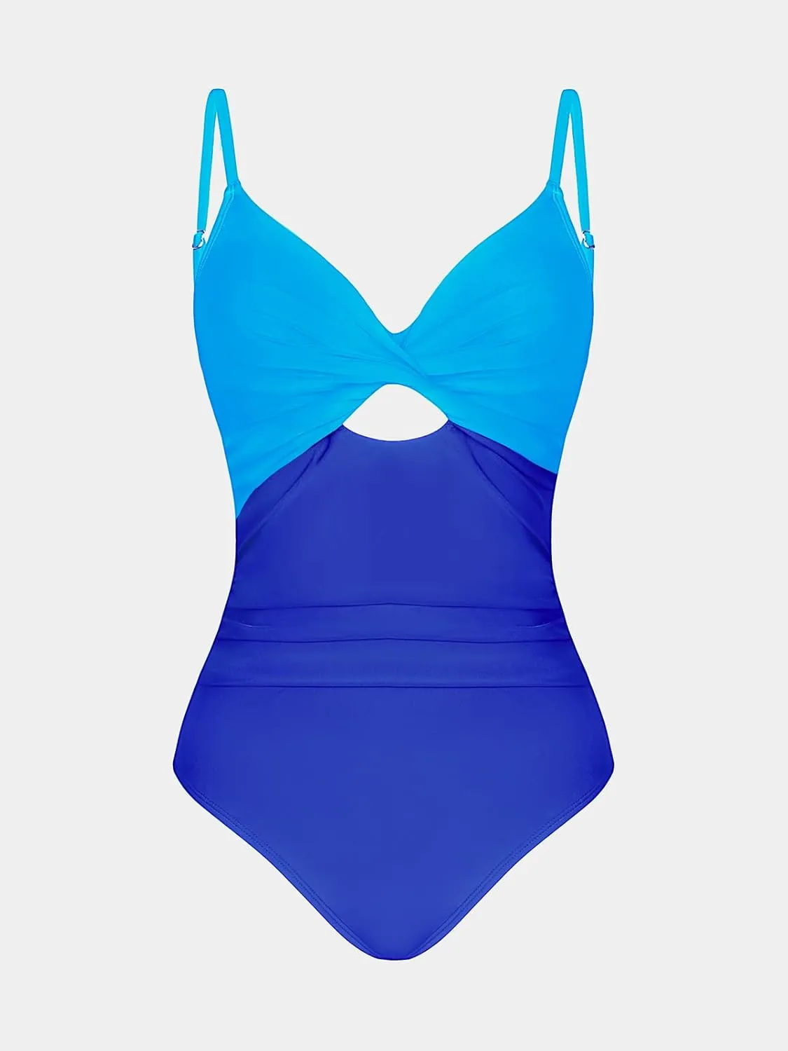 CUPSHE One Piece Swimsuit for Women Bathing Suits Twist Front Cutout Adjustable Straps Ruched Swimwear