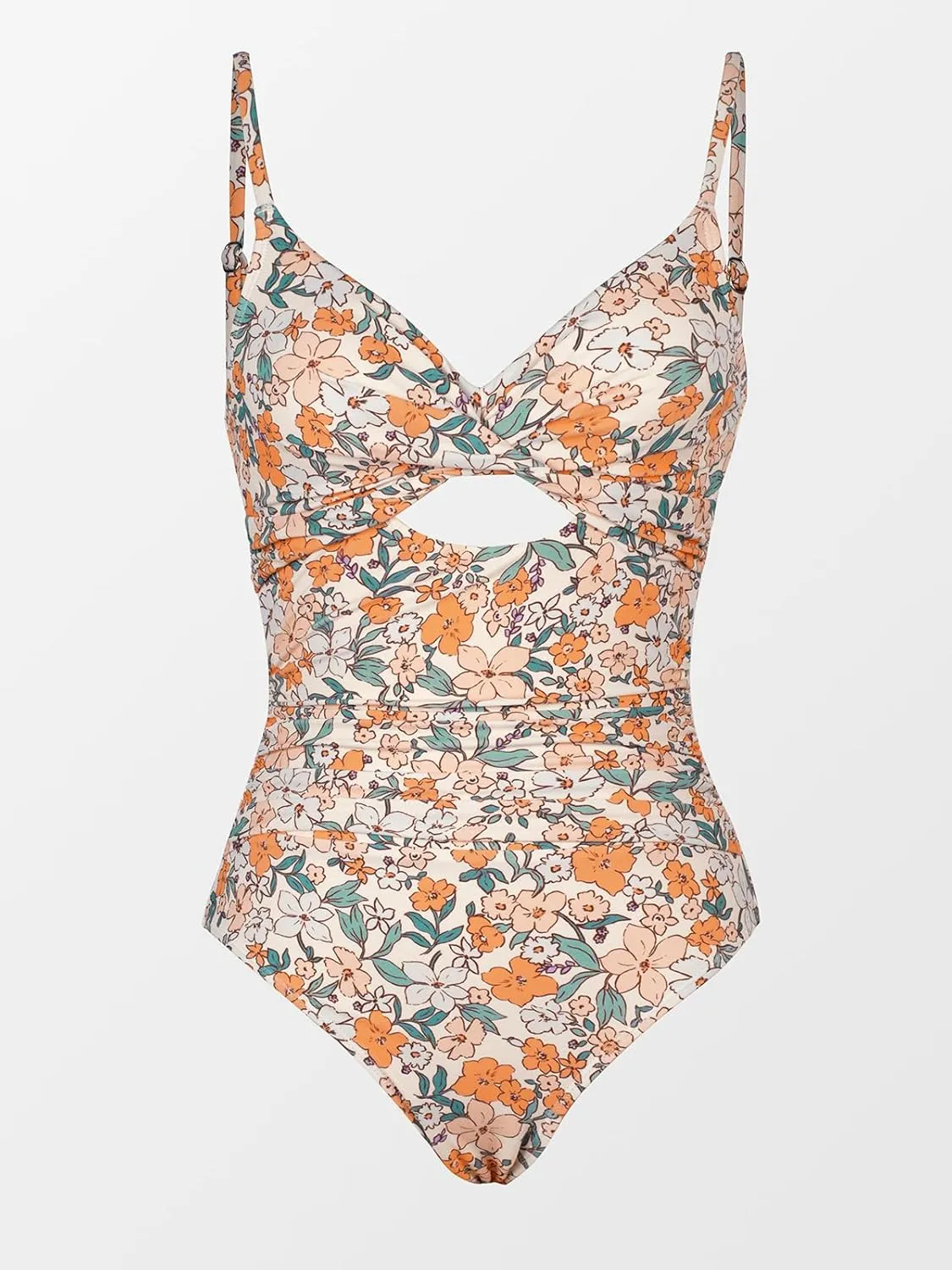 CUPSHE One Piece Swimsuit for Women Bathing Suits Twist Front Cutout Adjustable Straps Ruched Swimwear