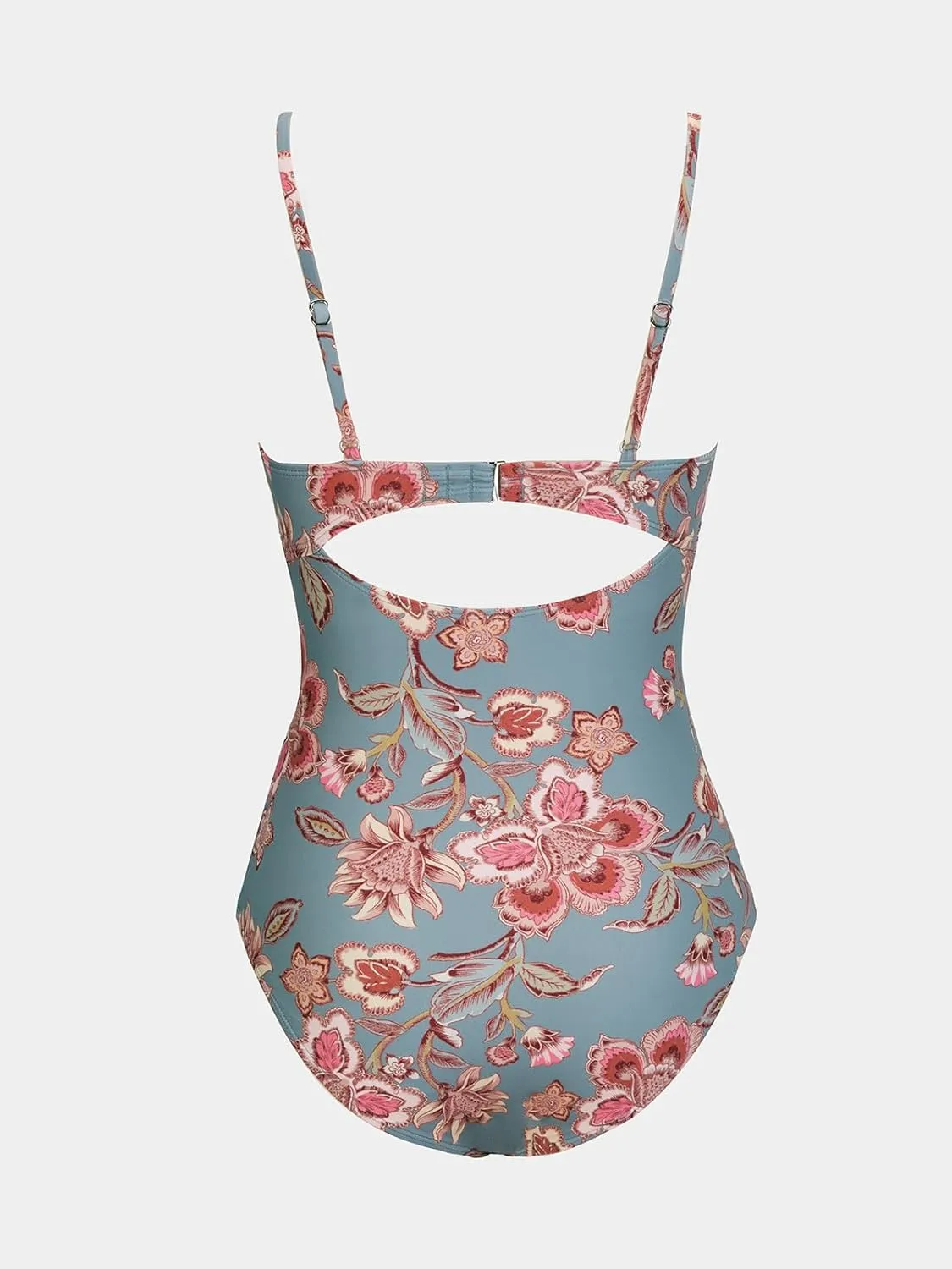 CUPSHE One Piece Swimsuit for Women Bathing Suits Twist Front Cutout Adjustable Straps Ruched Swimwear