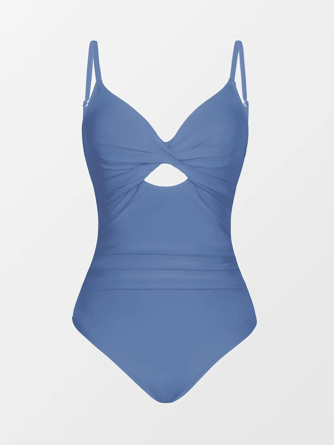 CUPSHE One Piece Swimsuit for Women Bathing Suits Twist Front Cutout Adjustable Straps Ruched Swimwear