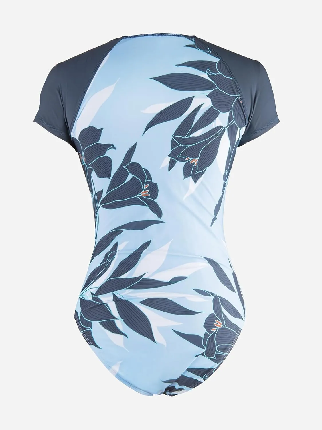 CUPSHE One Piece Swimsuit for Women Mock Neck Zipper Short Sleeve Bathing Suit
