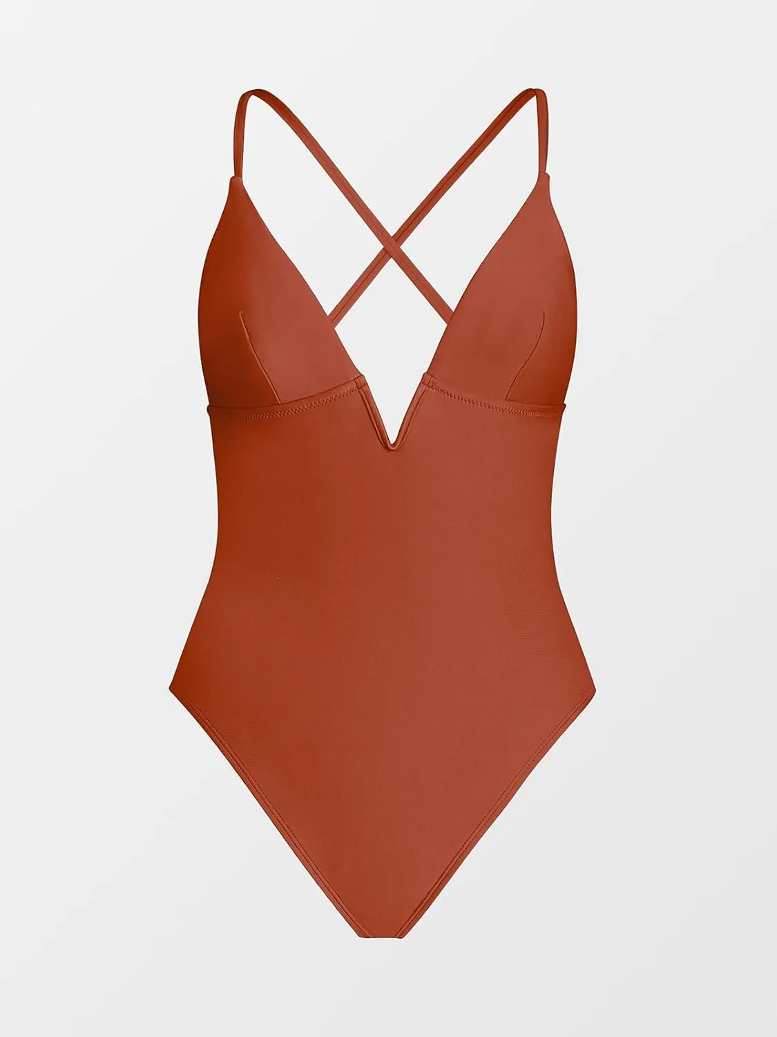 CUPSHE Women Swimsuit One Piece Bathing Suit Deep V Neck Crisscross Back Adjustable Strap