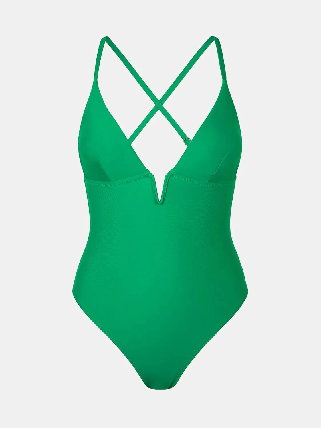 CUPSHE Women Swimsuit One Piece Bathing Suit Deep V Neck Crisscross Back Adjustable Strap