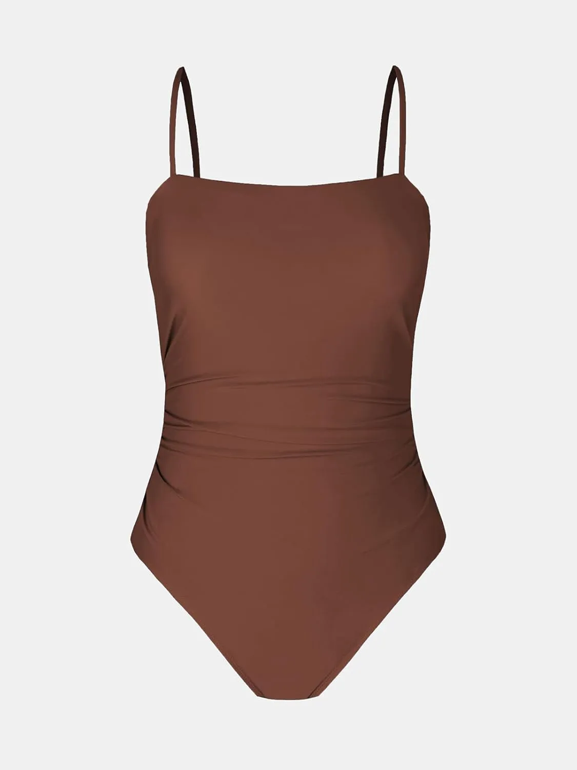 CUPSHE Women Swimsuit One Piece Bathing Suit Square Neck Cutout Back Tummy Control with Adjustable Spaghetti Straps