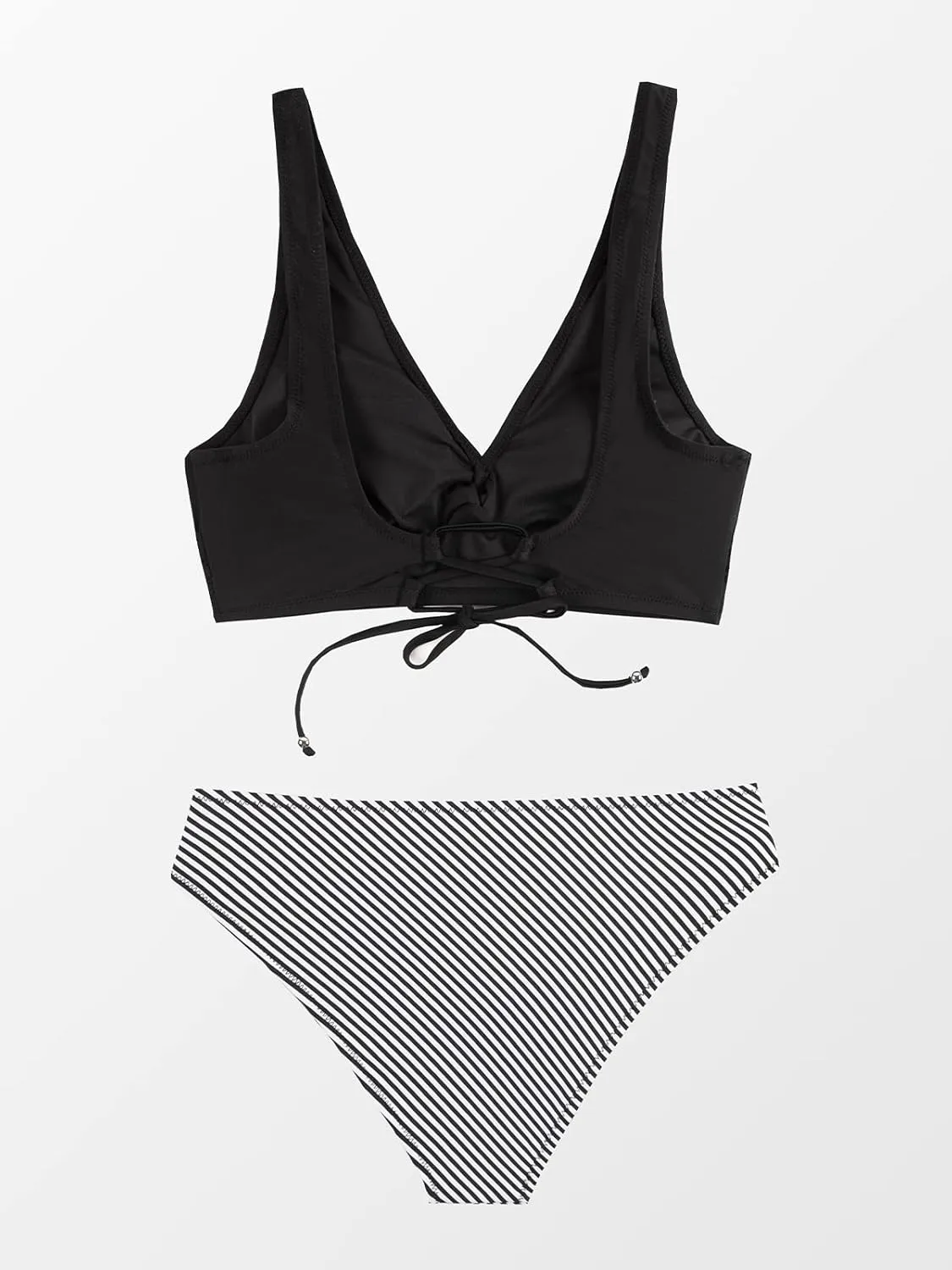 CUPSHE Women's Bikini Swimsuit Front Cross Lace Up Two Piece Bathing Suit