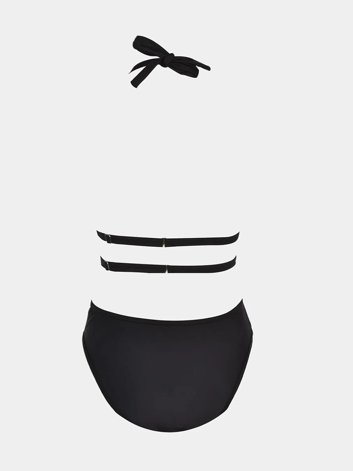 CUPSHE Women's One Piece Swimsuit Bathing Suit Deep V Neck Halter Back Tie Mesh Swimwear