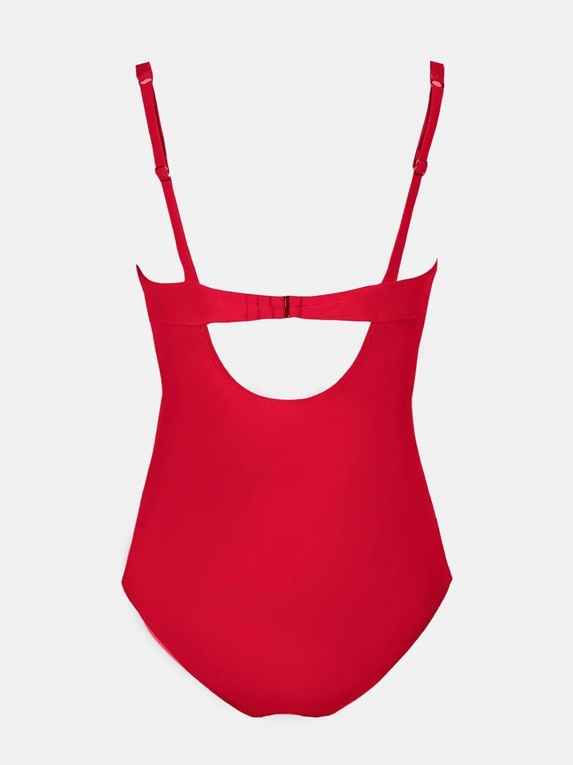 CUPSHE Women's One Piece Swimsuit Bathing Suit Square Neck Back Cut Out Drawstring Self Tie Back Hook