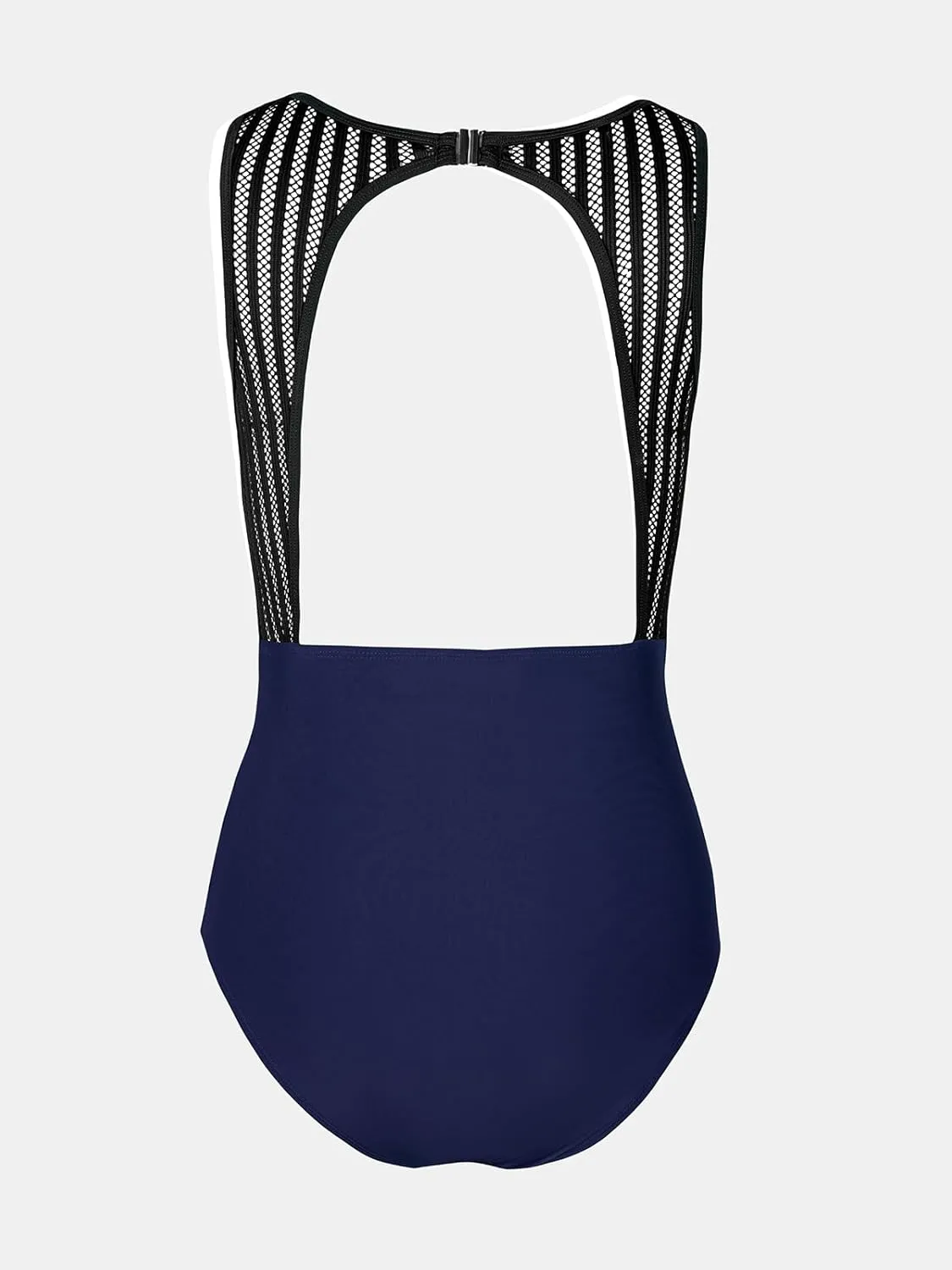 CUPSHE Women's One Piece Swimsuit Bathing Suit Tummy Control High Neck Cutout Back Hook Mesh Swimwear