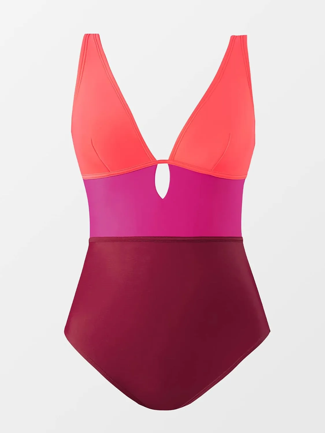 CUPSHE Women's One Piece Swimsuit Color Block Keyhole Cutout Bathing Suit