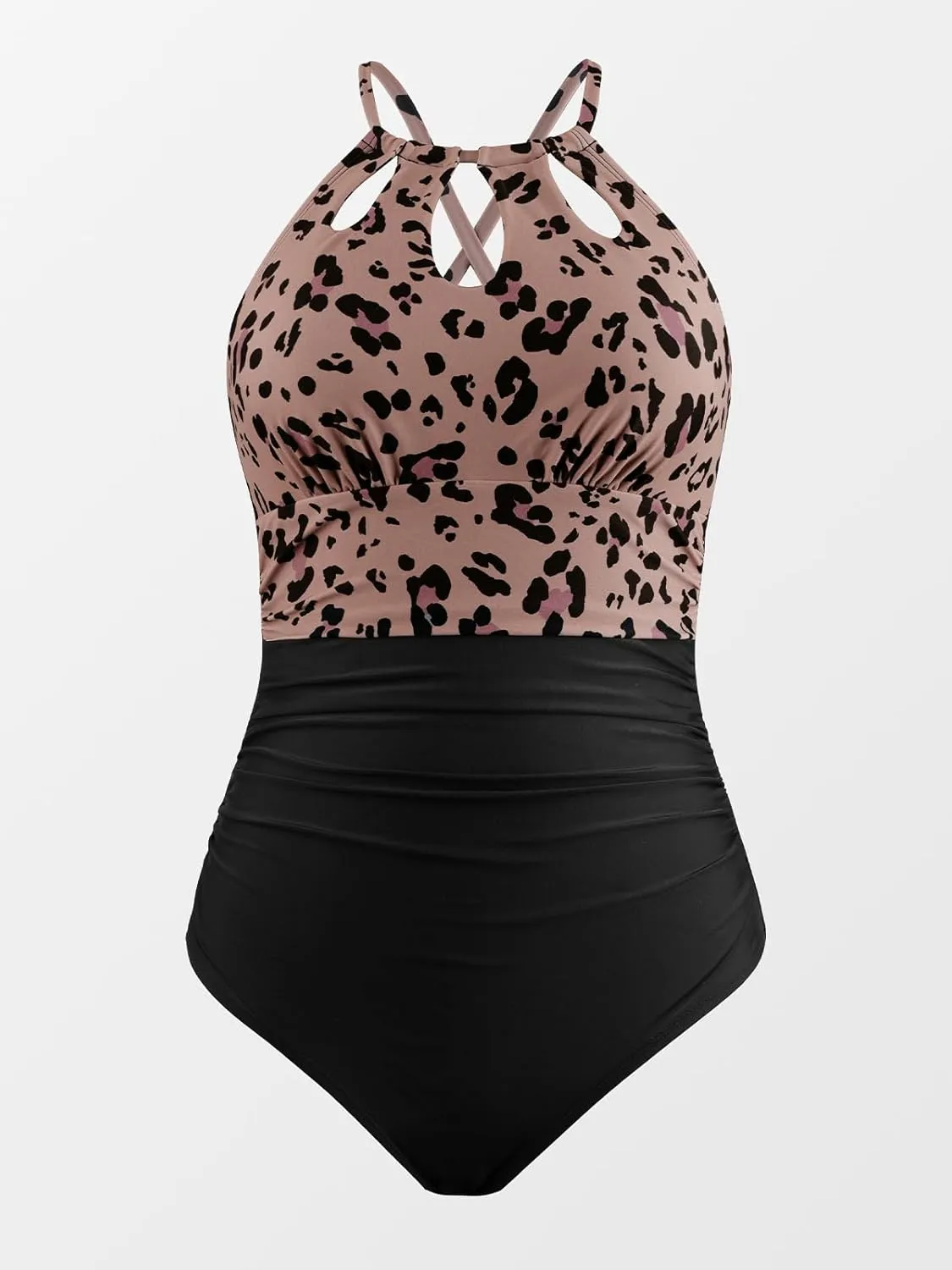 CUPSHE Women's One Piece Swimsuit High Neck Tummy Control Swimwear Bathing Suit