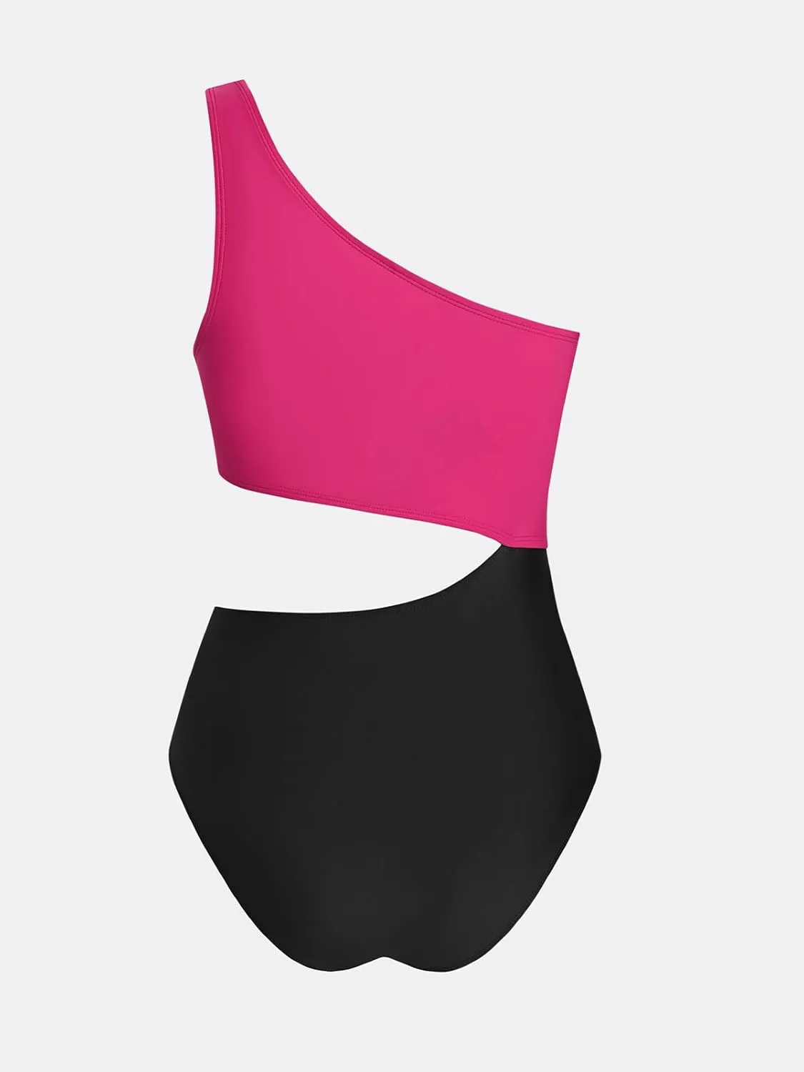 CUPSHE Women's One Piece Swimsuit One Shoulder Color Block Side Cutout Ruched Bathing Suit